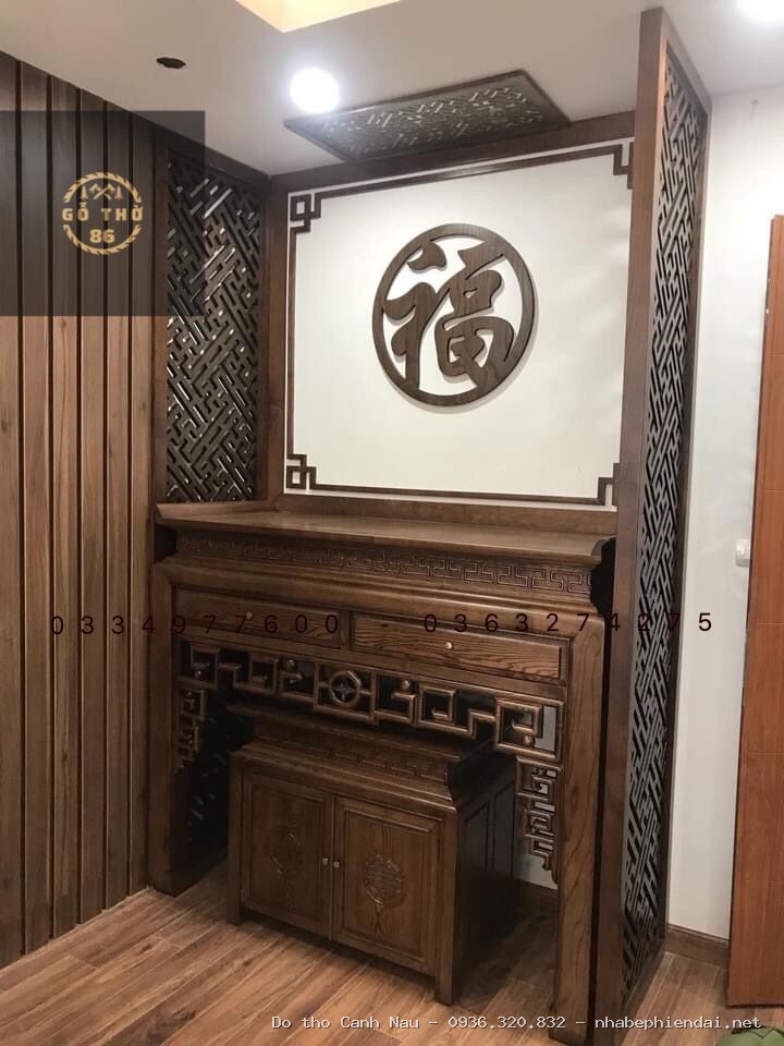 Bàn thờ minh móc gỗ gụ đục kênh bong - Kho bàn thờ hiện đại